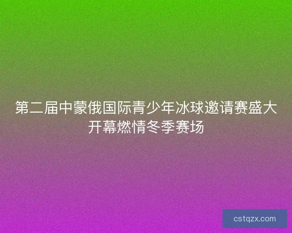 第二届中蒙俄国际青少年冰球邀请赛盛大开幕燃情冬季赛场